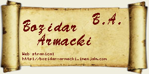 Božidar Armacki vizit kartica